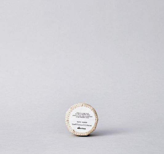 The Shine Wax is designed for creating glossy and sleek, structured styles. It is is a light-hold, creamy wax to polish a slicked-back look or up-do without leaving the hair sticky or weighted.